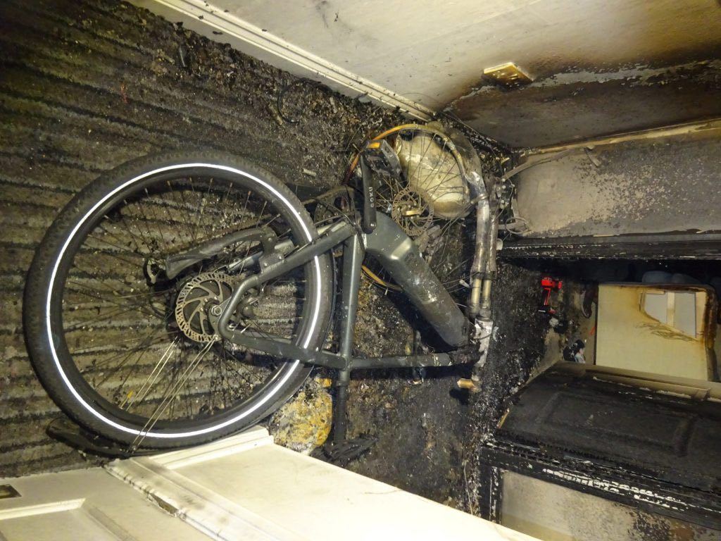 Fire damage to residential property following an e-bike fire. (Royal Berkshire Fire and Rescue Service)